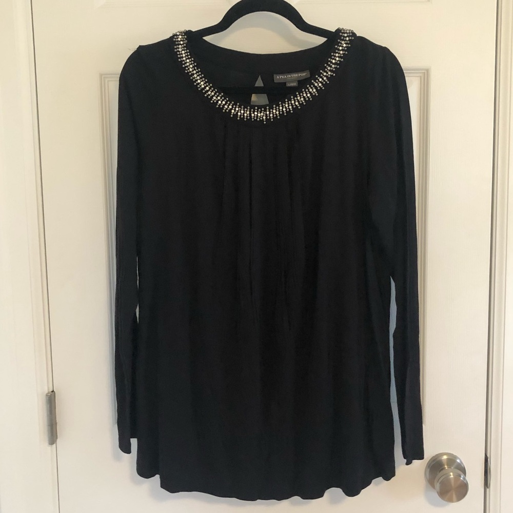 A Pea In The Pod Black Long Sleeve Blouse